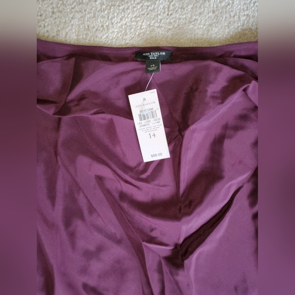 ANN TAYLOR SILK BLOUSE BRAND NEW SZ 14 - Picture 2 of 3